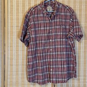 Red Head Brand Mens XL Shirt Button Up Pocket Plaid Western Workwear Cottagecore